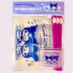 🌈 。。・ Kuromi and My Melody Slider Bag-3 Pieces-Brand New